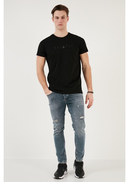 Pamuklu Slim Fit Bisiklet Yaka T Shirt Erkek T Shirt 541BALANCE modelleri