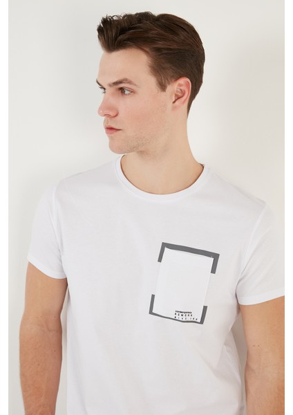 Bisiklet Yaka % 100 Pamuklu Slim Fit T Shirt Erkek T Shirt 541REWORK fırsatları