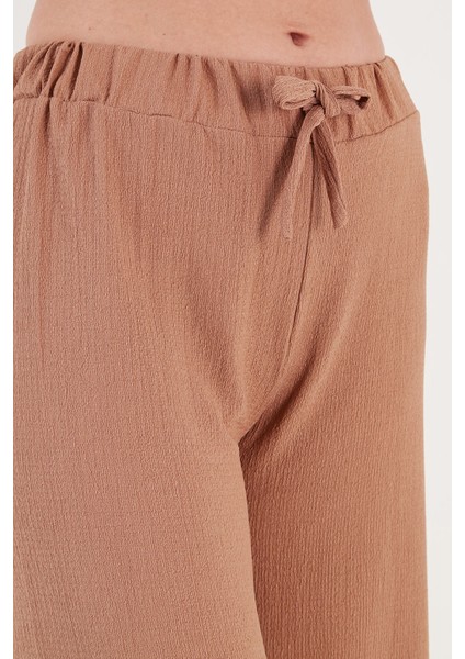 Belden Bağlamalı Rahat Kesim Krinkıl Kuımaş Pantolon Bayan Pantolon 5862061 fırsatları