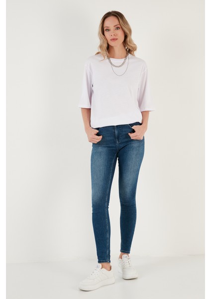 Pamuklu Oversize Bisiklet Yaka T Shirt Bayan T Shirt 5864562 modelleri