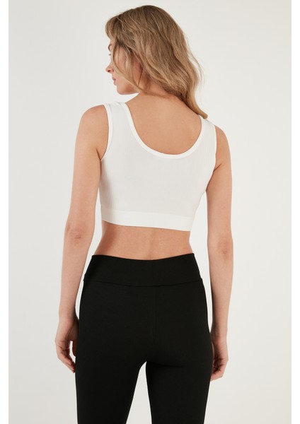 Fitilli Örme Dar Kesim Sporcu Super Crop Atlet Bayan Atlet 5865555
