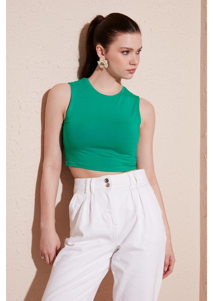 Pamuklu Bisiklet Yaka Dar Kesim Crop Atlet Bayan Atlet 5865259 fiyatları