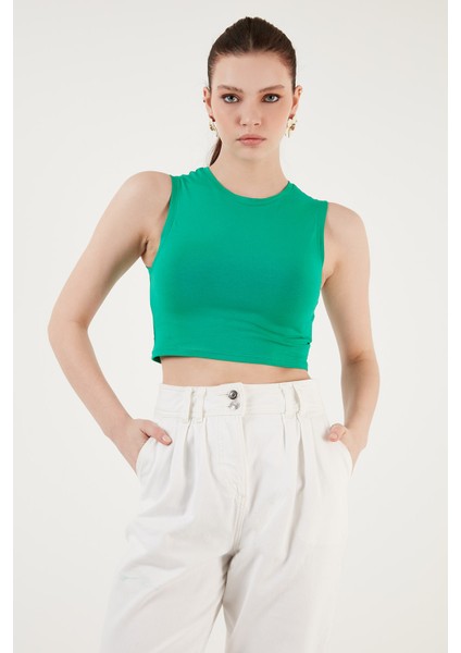 Pamuklu Bisiklet Yaka Dar Kesim Crop Atlet Bayan Atlet 5865259 modelleri