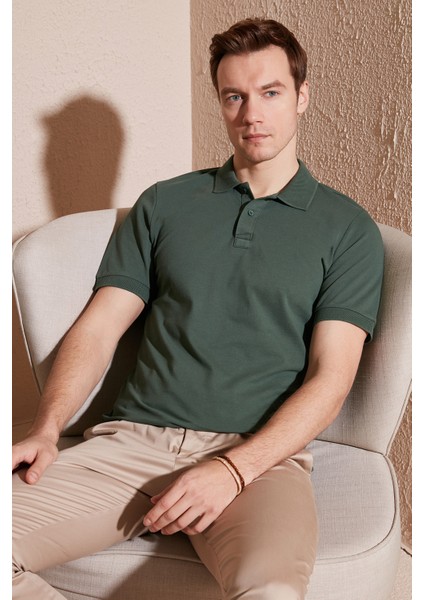 Pamuklu Regular Fit Düğmeli Polo Yaka T Shirt Erkek Polo Yaka T Shirt 5902739