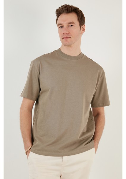 Pamuklu Relaxed Fit Sıfır Yaka T Shirt Erkek T Shirt 5905446 indirimleri