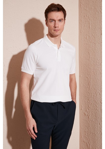 Pamuklu Regular Fit Düğmeli Polo Yaka T Shirt Erkek Polo Yaka T Shirt 5902739