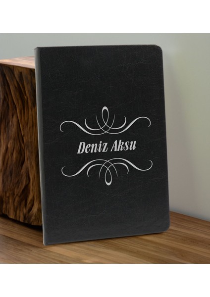 Kişiye Özel Isimli Siyah Defter ve Gold Cam Matara Hediye Seti-7, Sevgiliye Hediye, Arkadaşa Hediye, Yeni Iş Hediyesi