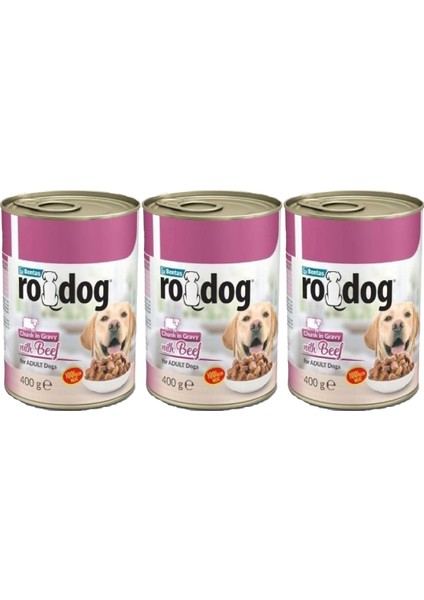 Ro-Dog Sığır Etli Yetişkin Parça Etli Köpek Konservesi 400 gr x 3 Adet modelleri