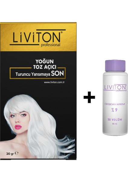 Professional Universal Yoğun Toz Açıcı Set 20 gr Toz Açıcı + 50 ml Oksidan