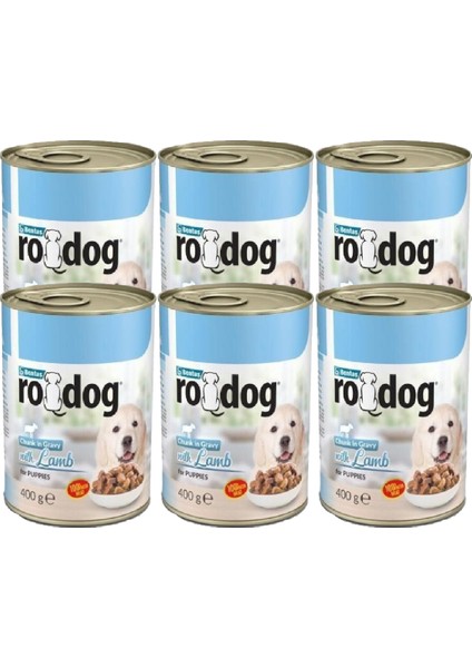 Kuzu Etli Yavru Parça Etli Köpek Konservesi 400 gr x 6 Adet