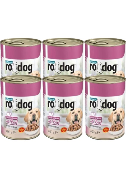 Sığır Etli Yetişkin Parça Etli Köpek Konservesi 400 gr x 6 Adet