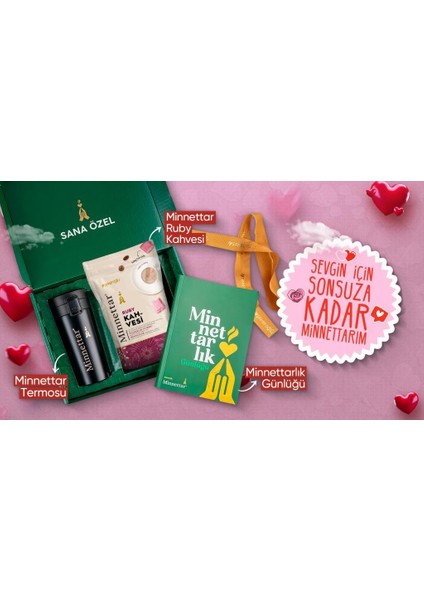 Minnettar Hediye Seti ( 1 Adet Termos + 1 Adet Minnettar Menengiç Kahvesi 165 gr + 1 Lokum Hediyeli