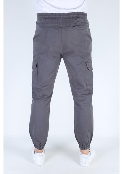 Erkek Paça Ve Beli Lastikli Keten Pantolon Füme modelleri