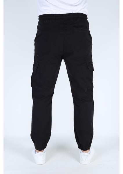 Erkek Paça Ve Beli Lastikli Keten Pantolon Siyah fiyatları