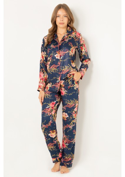 Doğal Viskon Soft Yumuşak Düğmeli Pijama Takımı