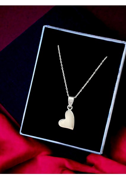 Alâ Silver Jewellery Kalp Tasarım Parlak 925 Ayar Gümüş Kolye