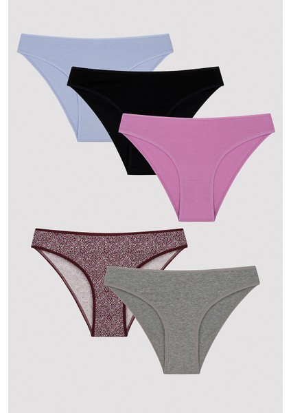 Disty Leopar Desenli 5li Slip Külot