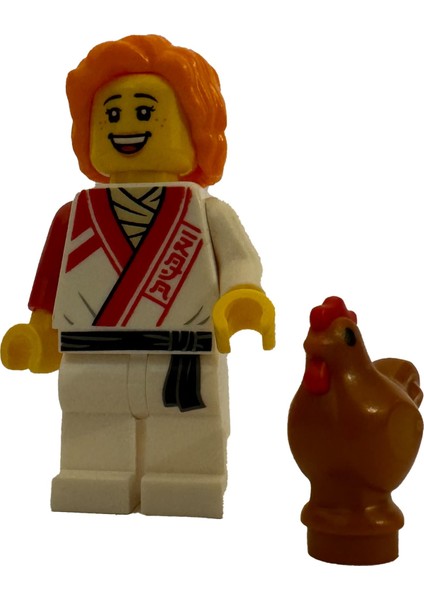 Orjinal LEGO Minifigür Ninja Kız & Kahverengi Tavuk