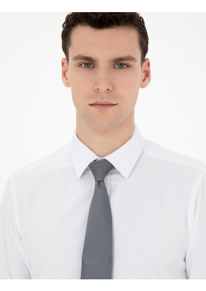 Erkek Beyaz Slim Fit Uzun Kollu Klasik Gömlek 50258976-VR013 fiyatları