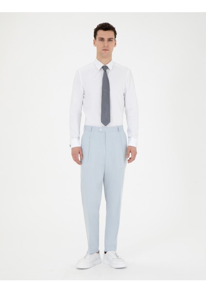 Erkek Beyaz Slim Fit Uzun Kollu Klasik Gömlek 50258976-VR013 fırsatları