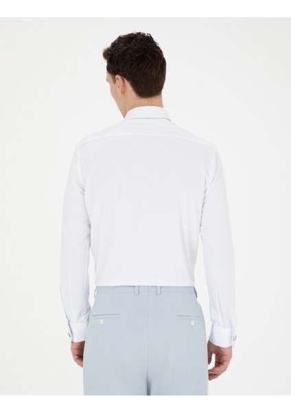 Erkek Beyaz Slim Fit Uzun Kollu Klasik Gömlek 50258976-VR013 indirimleri