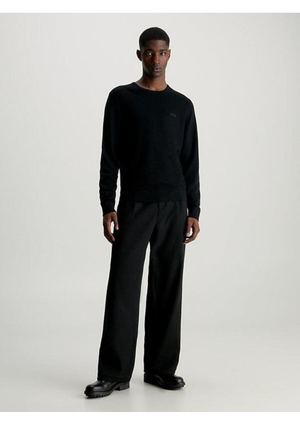 Erkek Pamuklu Uzun Kol Dokuma Günlük Kullanım Siyah Sweatshirt K10K112413-BEH fiyatları