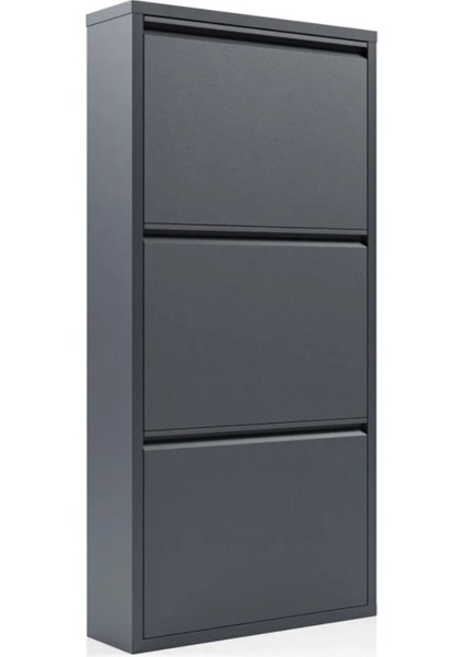 3'lü Metal Ayakkabılık - Dekoratif Pratik Ayakkabılık - 3'lü Ayakkabı Rafı