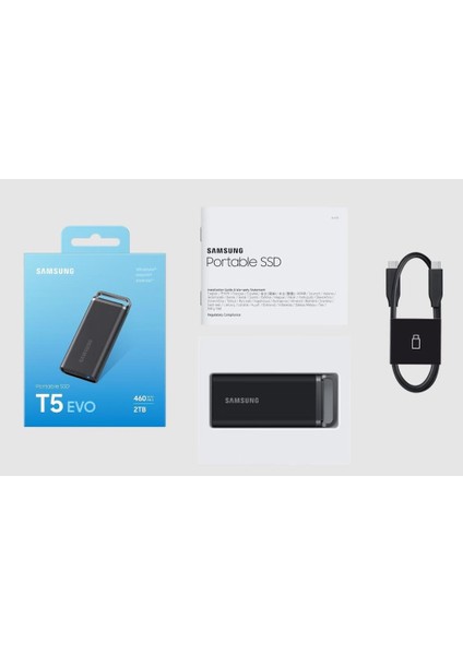 T5 Evo 4tb MU-PH4T0S/WW 460MB/SN USB 3.2 Harici SSD Siyah 3 Yıl Samsung Turkıye Garantili