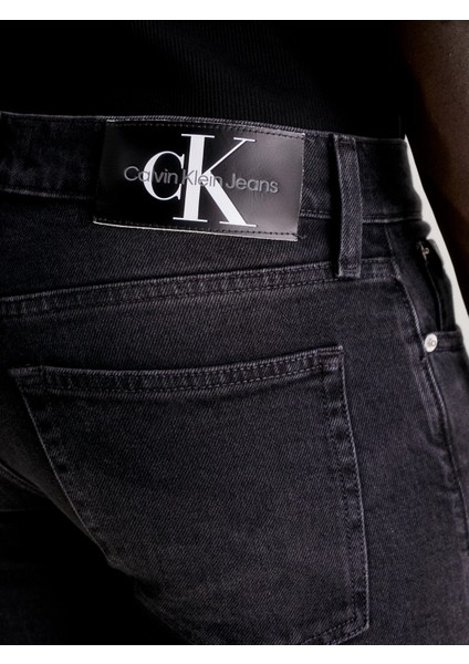 Calvin Klein Erkek Pamuklu Normal Bel 5 Cepli Düğmeli Siyah Jeans J30J324192-1BY