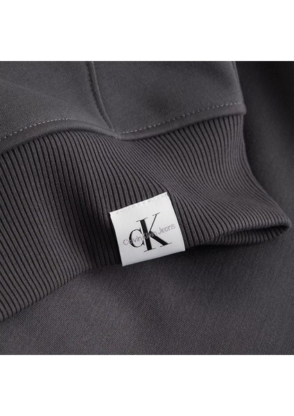 Calvin Klein Erkek Kapşonlu Yaka Fermuarlı Uzun Kollu Gri Sweatshirt J30J324619-PSM