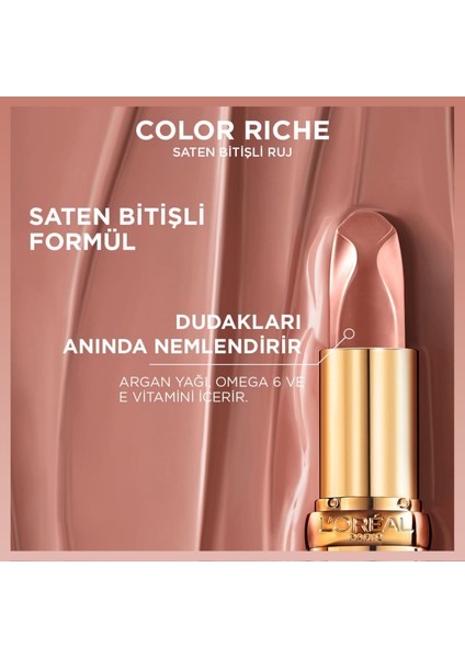 L'oréal Paris Color Riche Saten Bitişli Ruj - 520 Nude Defiant