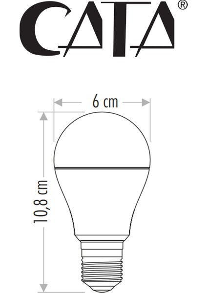 CT-4266 12W LED Ampul Beyaz Işık 1000LM 6500K 50 Adet