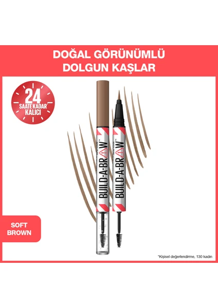 Maybelline New York Build A Brow 2in1 Kaş Kalemi ve Jeli Soft Brown