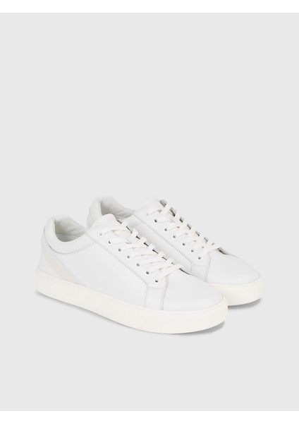 Calvin Klein Erkek Marka Logolu Bağcıklı Kaydırmaz Tabanlı Günlük Krem Sneaker HM0HM01292-0K4