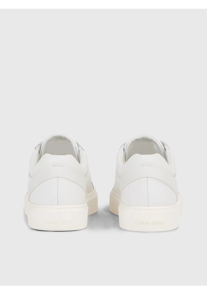 Calvin Klein Erkek Marka Logolu Bağcıklı Kaydırmaz Tabanlı Günlük Krem Sneaker HM0HM01292-0K4