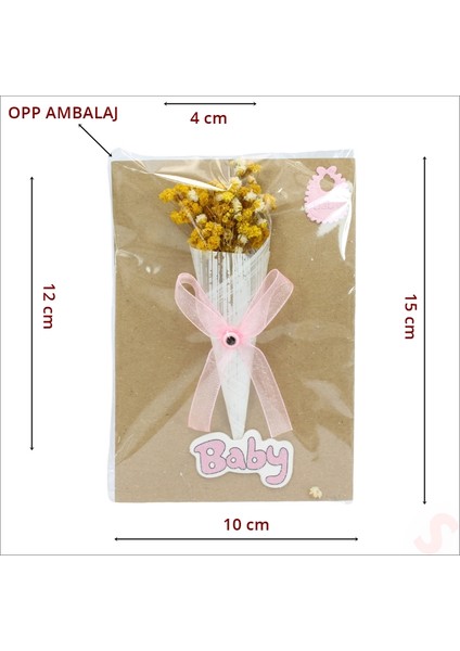 Bebek Buketi, 15CM x 10CM Kartlıklı Magnet - Pembe, 20 Adet fırsatları
