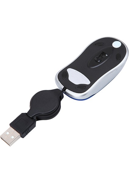 Mini USB Kablolu Fare Geri Çekilebilir Kablo Minik Küçük Fare 1600 Dpı Windows 98 2000 Xp Vista ve Için Optik Kompakt Seyahat Fareleri (Gümüş) (Yurt Dışından)