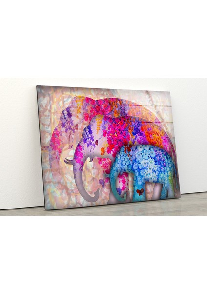 Mozaik Fil Temperli Cam Duvar Tablosu fiyatları