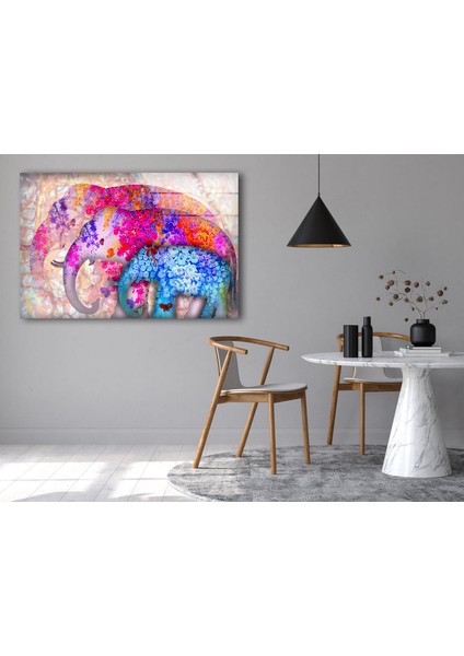 Mozaik Fil Temperli Cam Duvar Tablosu modelleri