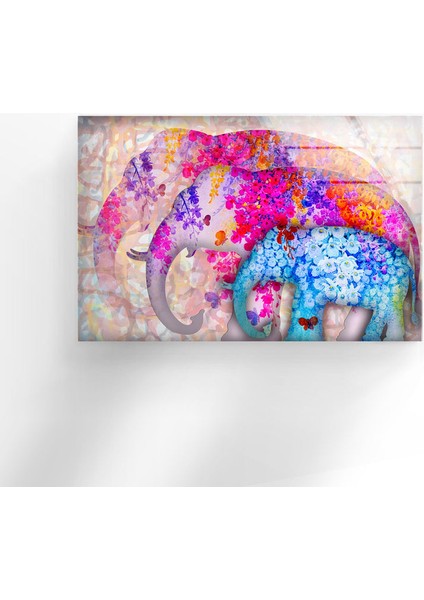Mozaik Fil Temperli Cam Duvar Tablosu fırsatları