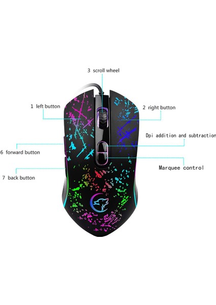 Profesyonel Oyun Faresi Fareler, G828 Renkli Işık USB Kablolu 8 Tuşlar Makro Programlama Optik Oyun Faresi Siyah (Yurt Dışından) modelleri