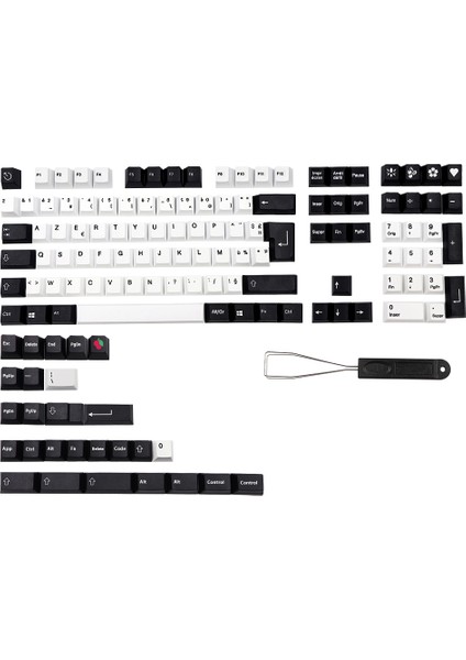 Fransa Düzeni Yazı Tipi Pbt Klavye Tuş Kiraz Profil Boya Subb Mx Anahtarları Için Keycaps Ansı Strafe K65 K70 G710 + Anahtar (Yurt Dışından)