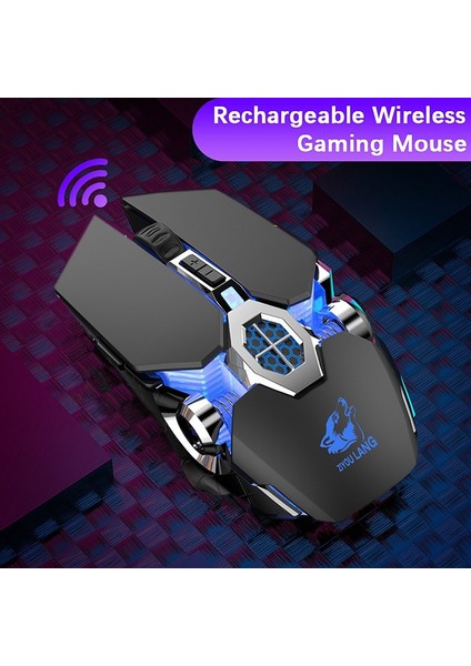 Kablosuz Fare 2.4 Ghz Şarj Edilebilir 3 Hız Ayarlanabilir 2400 Dpı Aydınlık Sessiz Oyun Pc Faresi Dizüstü Bilgisayar, Gri (Yurt Dışından) fiyatları