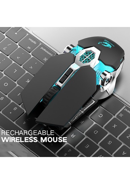 Kablosuz Fare 2.4 Ghz Şarj Edilebilir 3 Hız Ayarlanabilir 2400 Dpı Aydınlık Sessiz Oyun Pc Faresi Dizüstü Bilgisayar, Gri (Yurt Dışından) fırsatları