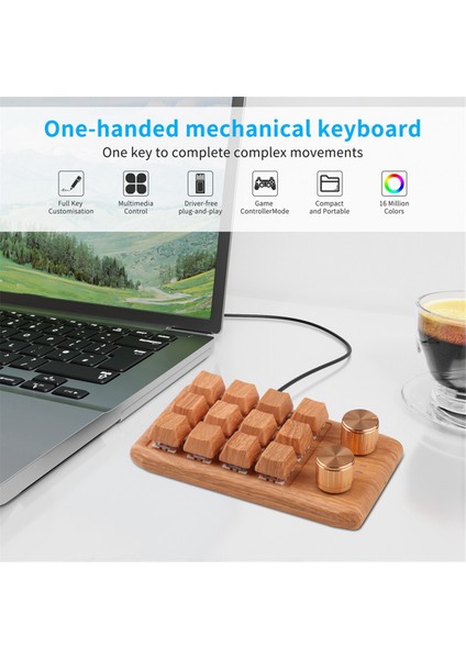 Tek Elle Mekanik Klavye, Rgb LED Arkadan Aydınlatmalı Makro Klavye, Programlanabilir Çalışırken Değiştirilebilir Dıy Makro Özel Klavye Kablolu (Yurt Dışından)