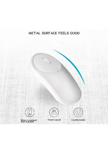 2,4 Ghz Kablosuz Fare, Alüminyum Alaşımlı Çerçeve, Optik Sensörlü Gürültüsüz Şarj Edilebilir Fare, Pc Için, Siyah (Yurt Dışından) modelleri