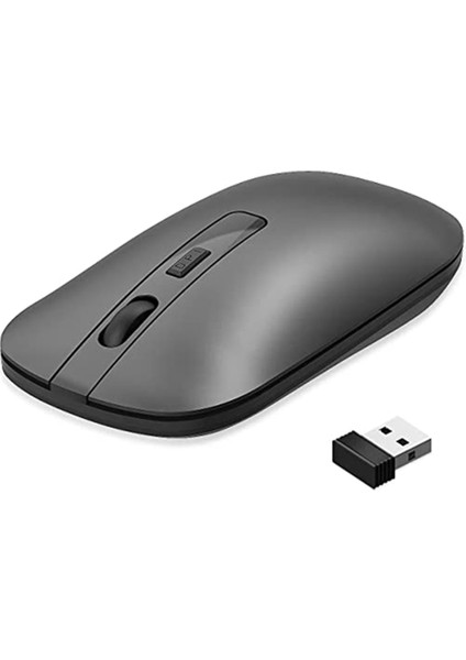 Sessiz Kablosuz Fare, USB Alıcılı 2.4g Ince Taşınabilir Bilgisayar Faresi, Daha Az Gürültülü Mobil Optik Fare (Siyah) (Yurt Dışından)