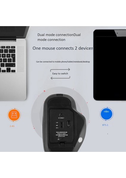 Bluetooth 2.4ghz Fare, Çift Modlu Anahtarlama 6 Düğme USB Kablosuz Bağlantı Faresi, 500MAH Pil ile Dizüstü Bilgisayar Faresi (Yurt Dışından) modelleri