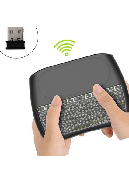 Arkadan Aydınlatmalı Bluetooth Klavye D8 Süper Ingilizce 2.4g Kablosuz Mini Klavye Hava Fare Touchpad Tv Kutusu Için (Yurt Dışından)