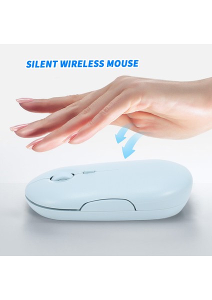 Şarj Edilebilir Kablosuz Fare 1600 Dpı USB Optik Kablosuz Bilgisayar Faresi 2.4g Alıcı Dizüstü Bilgisayar Için Sevimli Ince Fare Mavi (Yurt Dışından) fırsatları